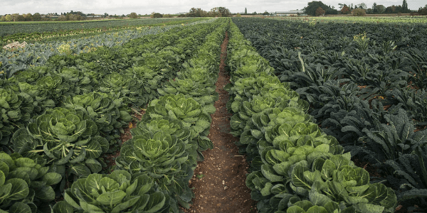 Fresh Produce: Brassicas growing on the farm