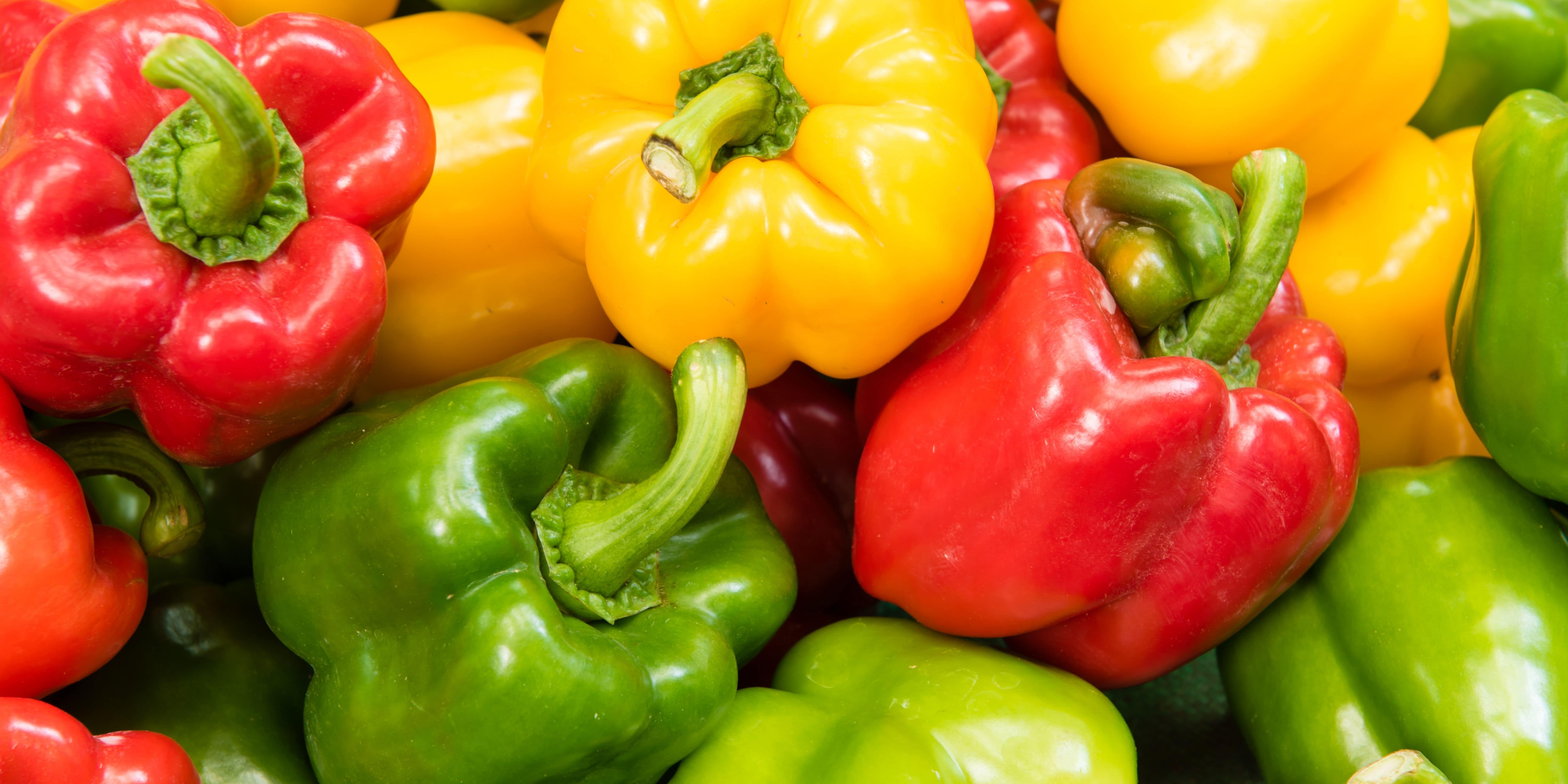Red, Yellow and green peppers